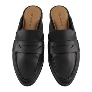 NWOT!LUCKY BRAND WOMEN’S MULE TYPE SLIP ON FLATS AND BLACK I” BOTTOM HEEL.SZ 10M